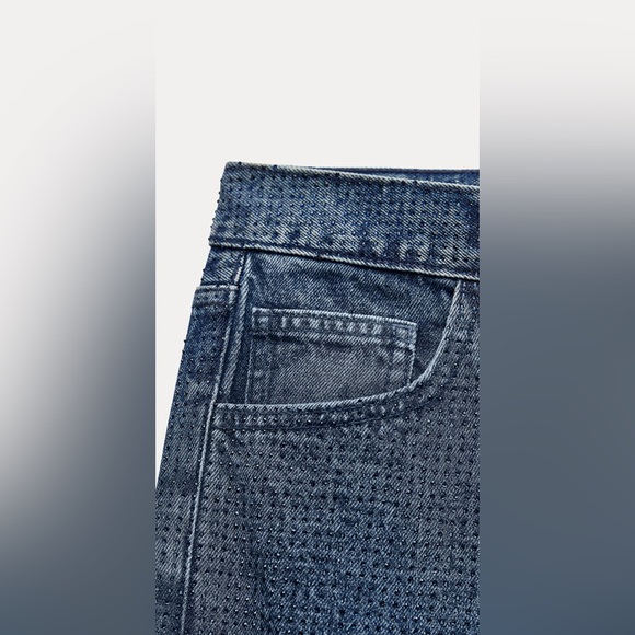 Zara Women High Waist Bootcut Rhinestone Embellished Jeans 2024 - Picture 10 of 15